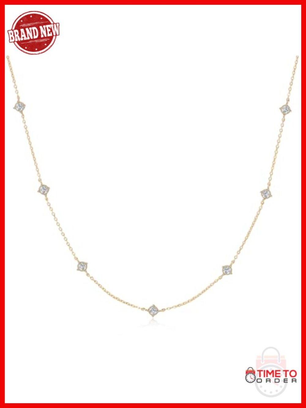 Moissanite Station Choker Necklace, 925 Sterling Silver Lab Created D Vvs1,